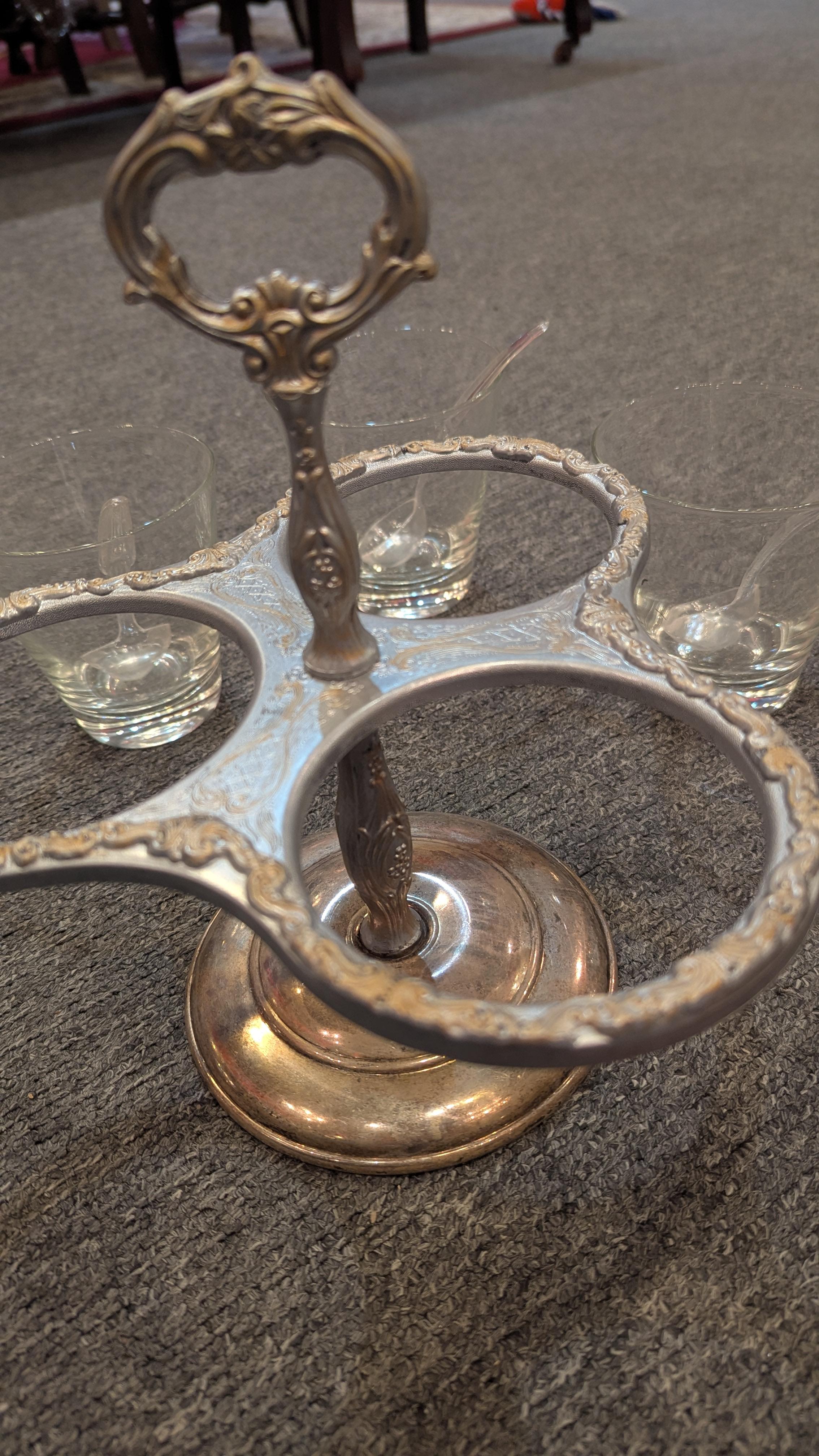 Metal Hollywood Regency Sauce Server For Sale