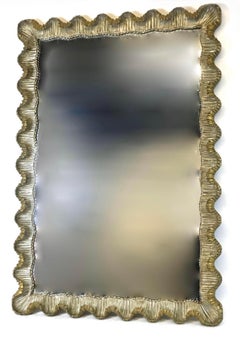 Hollywood Regency Scalloped Giltwood Venetian Mirror