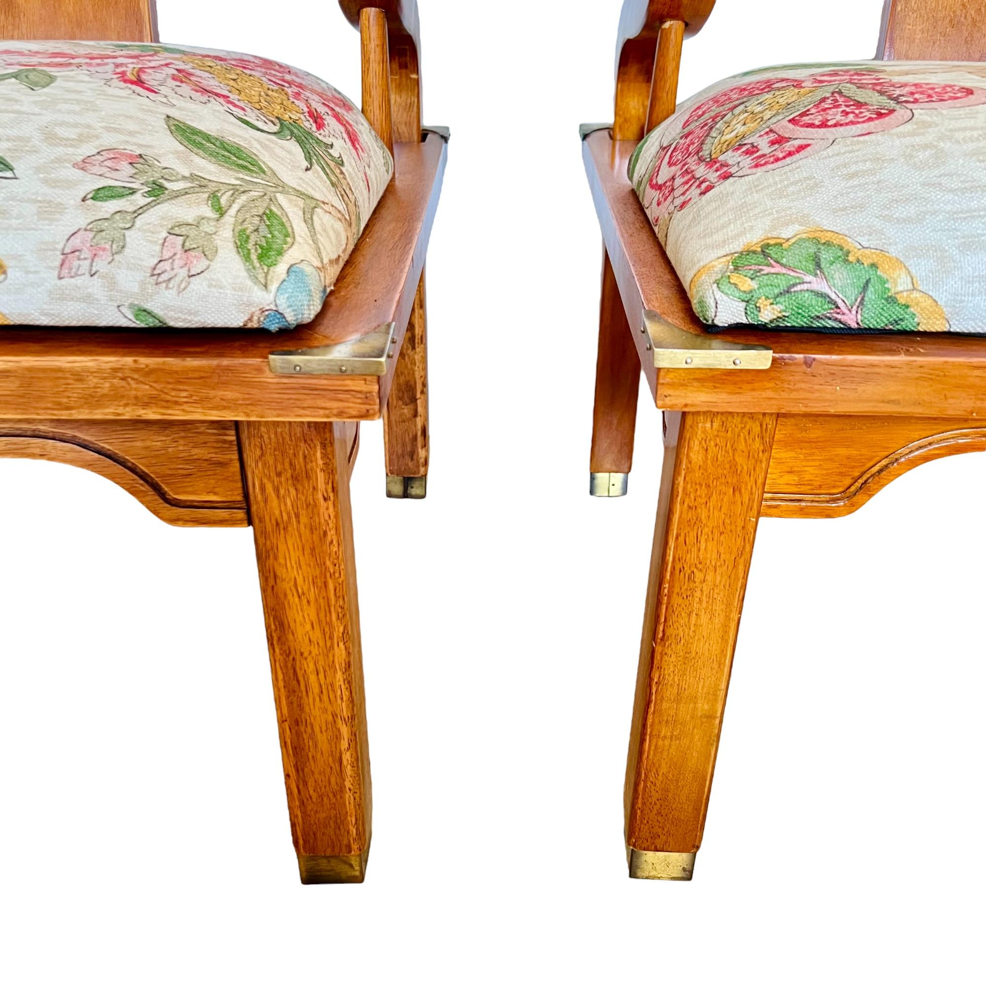 Hollywood Regency Horseshoe Chairs in the Style of James Mont, a Pair 3