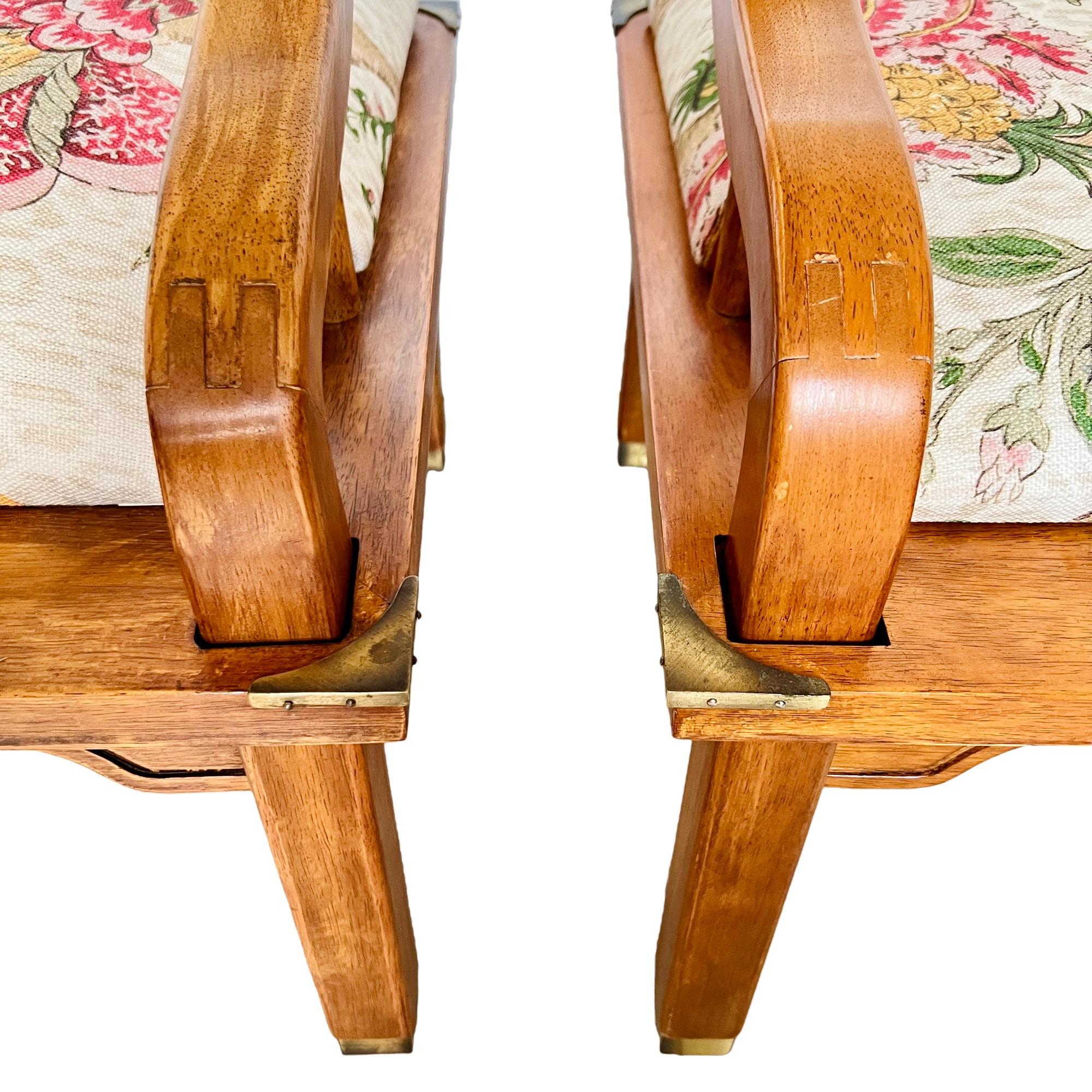 Hollywood Regency Horseshoe Chairs in the Style of James Mont, a Pair 2