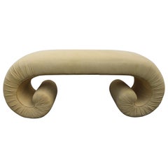 Hollywood Regency Scroll Bench 