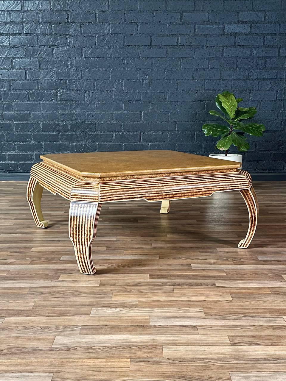 American Hollywood Regency Scroll Coffee Table by Alessandro for Baker For Sale