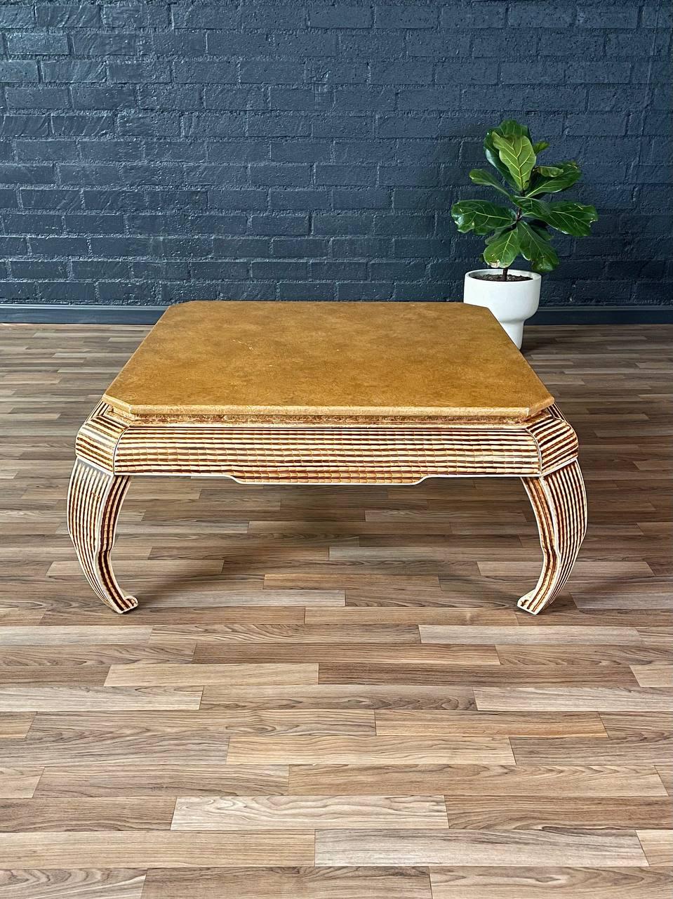 Late 20th Century Hollywood Regency Scroll Coffee Table by Alessandro for Baker For Sale