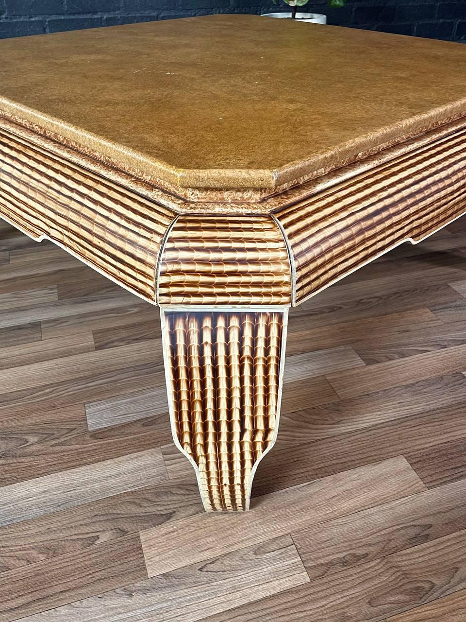 Hollywood Regency Scroll Coffee Table by Alessandro for Baker For Sale 1
