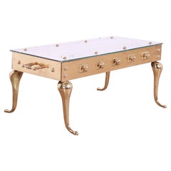 Hollywood Regency Sculpted Brass Cocktail Table Attributed to Labarge, 1960s