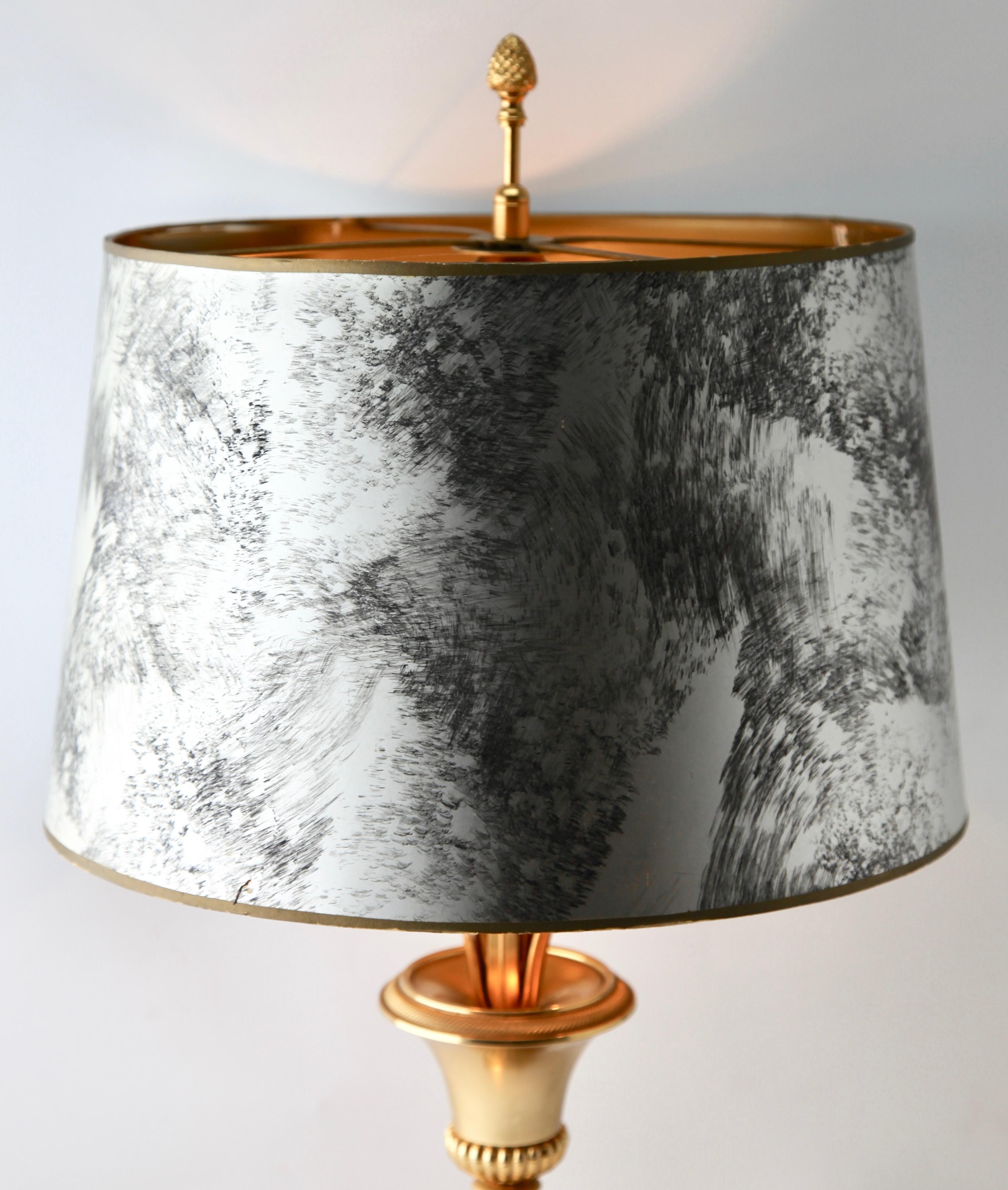 Hollywood Regency Sculptural Brass Palm Tree Table Lamp style of Maison Jansen im Zustand „Gut“ im Angebot in Verviers, BE