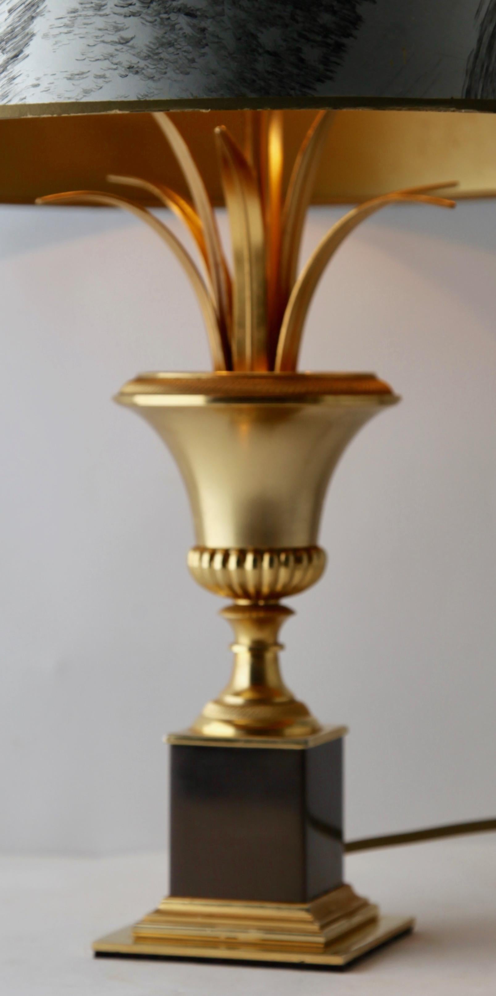 Hollywood Regency Sculptural Brass Palm Tree Table Lamp style of Maison Jansen im Angebot 2