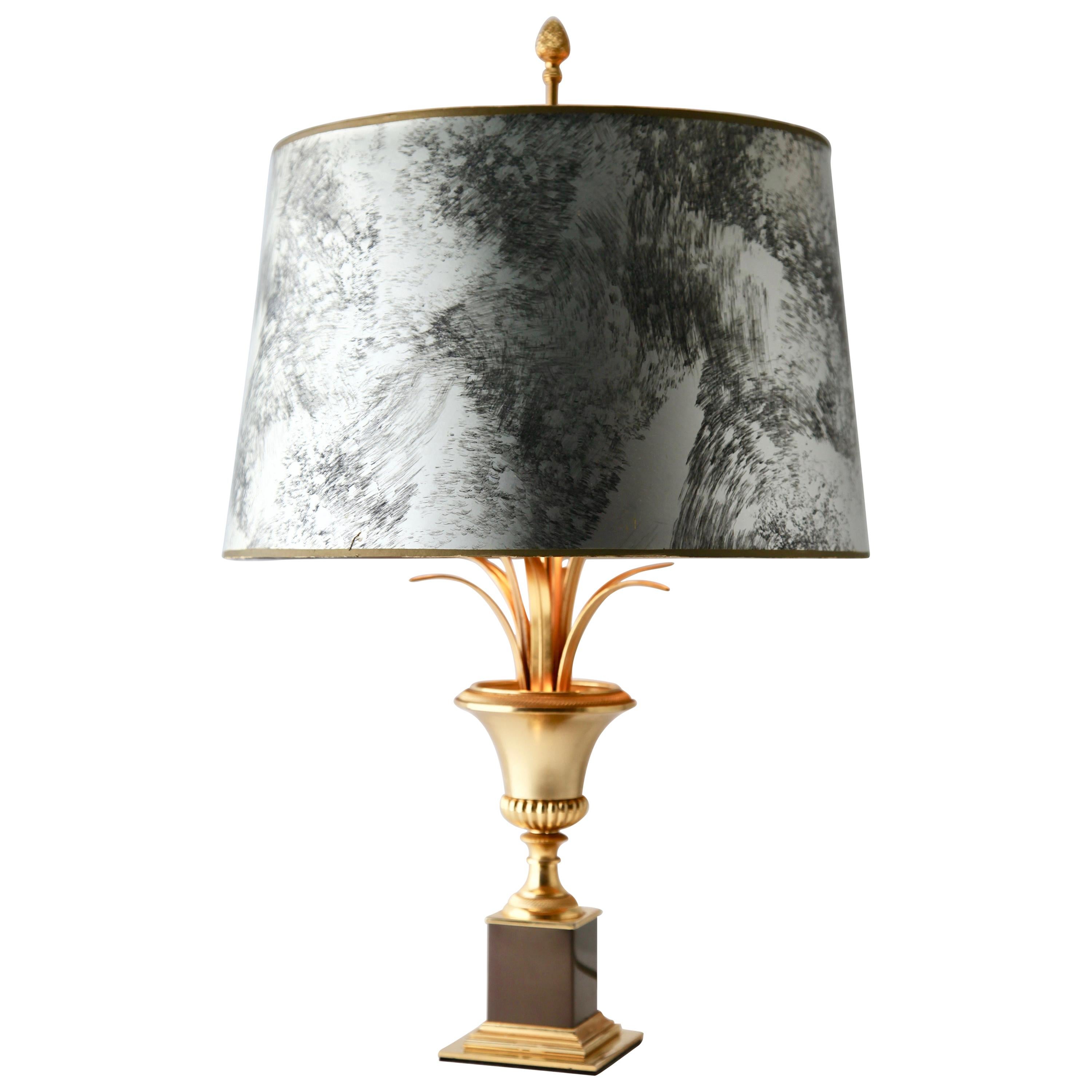Hollywood Regency Sculptural Brass Palm Tree Table Lamp style of Maison Jansen
