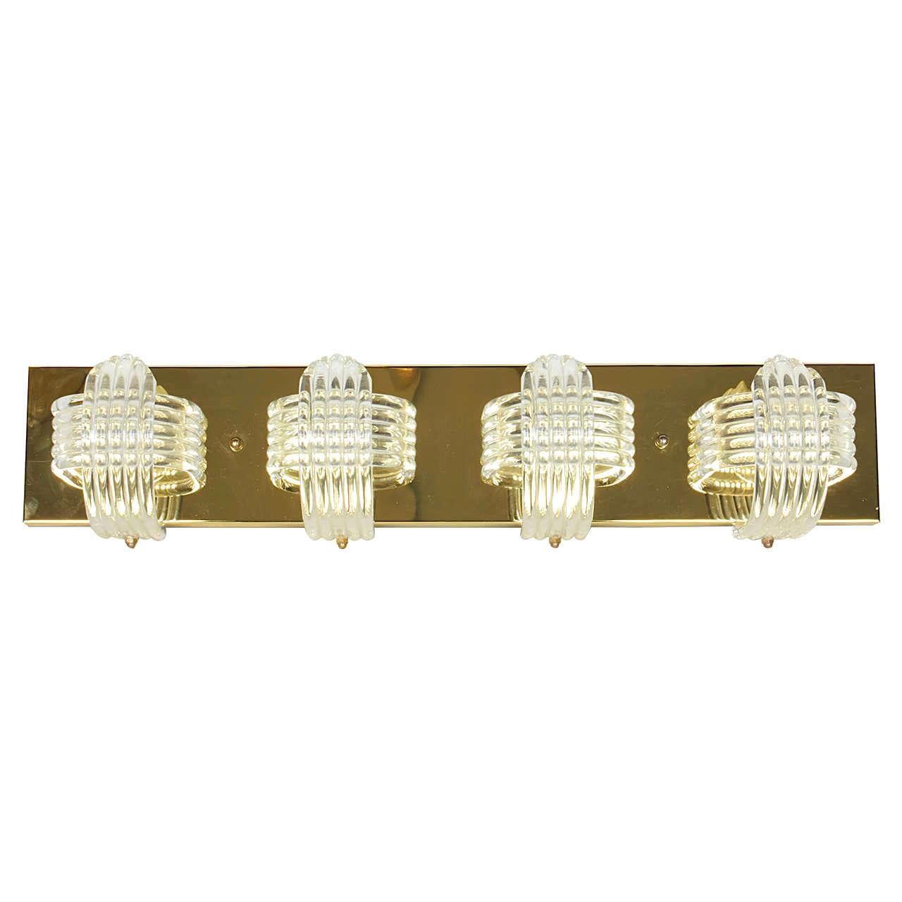 Hollywood Regency Sculptural Lucite and Brass Wall Light by Lightolier