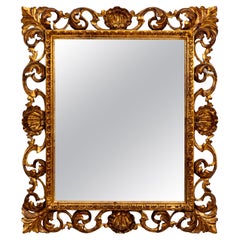 Hollywood Regency Seashell Motif Italian Giltwood Mirror