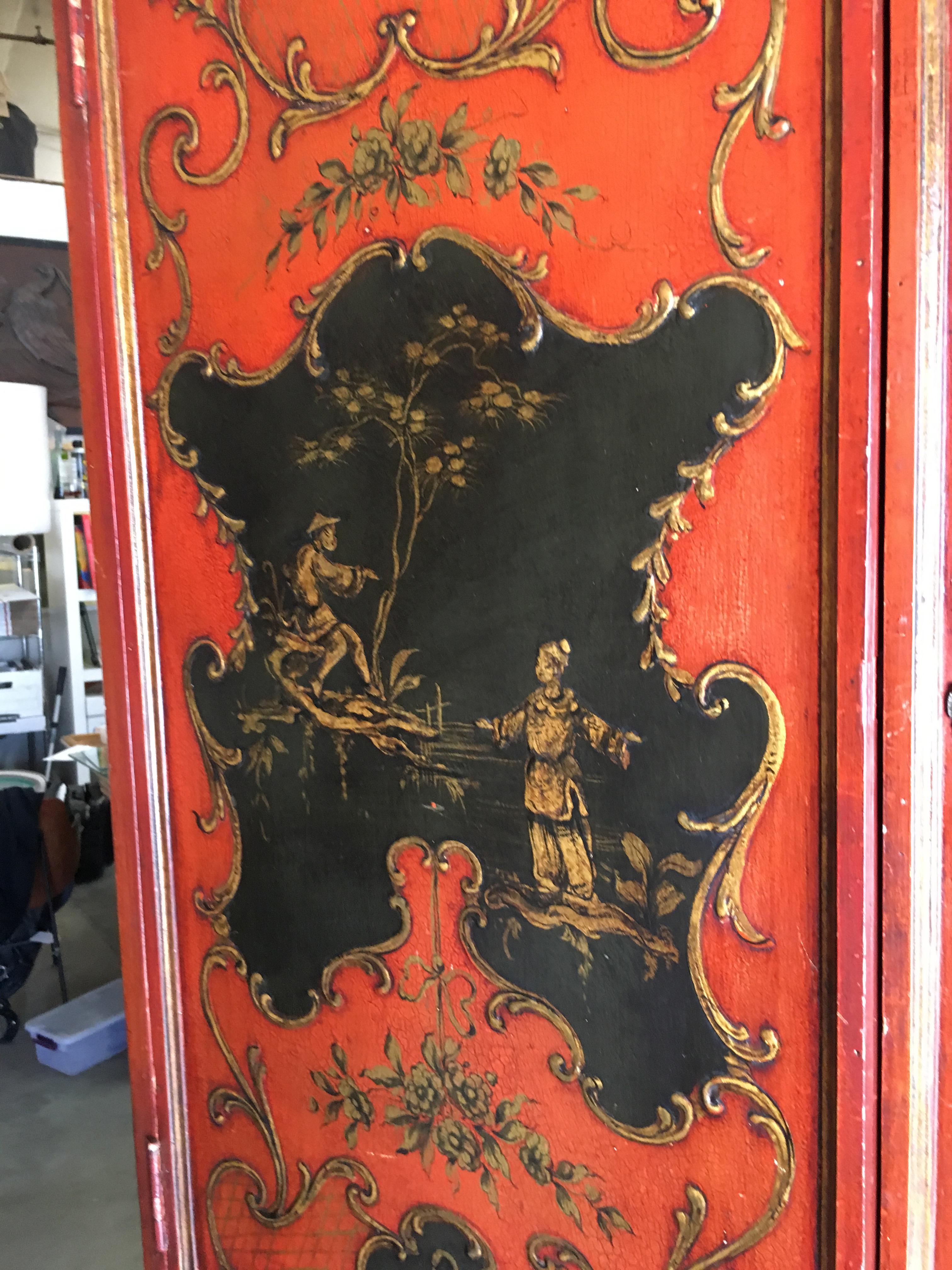 Secrétaire avec bibliothèque Hollywood Regency à motif chinois Excellent état - En vente à Van Nuys, CA