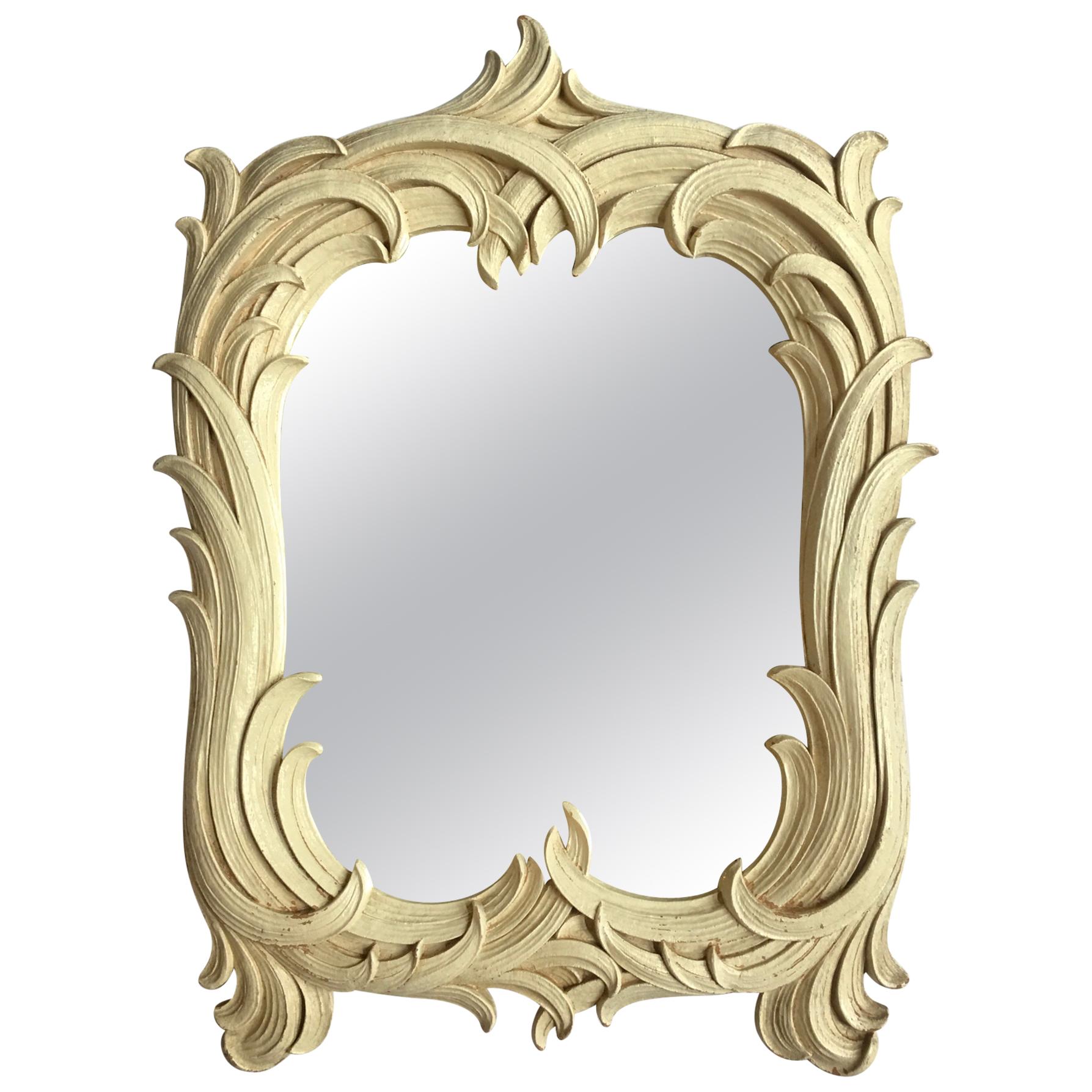 Hollywood Regency Serge Roche Style Palm Foliate Mirror