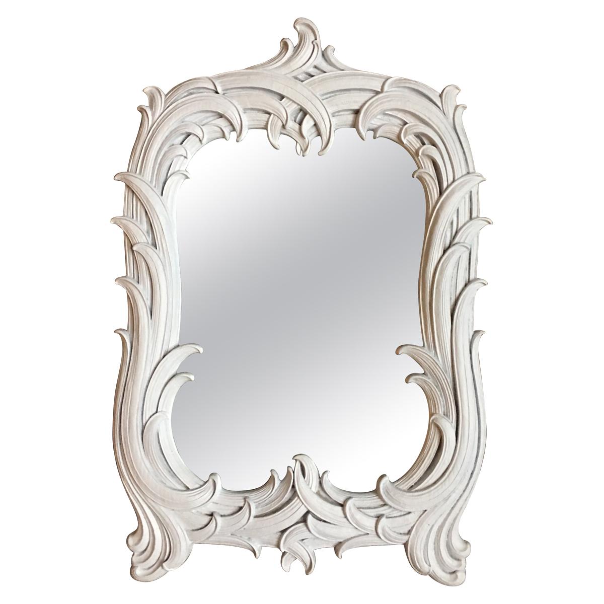 Hollywood Regency Serge Roche Style Palm Foliate Mirror