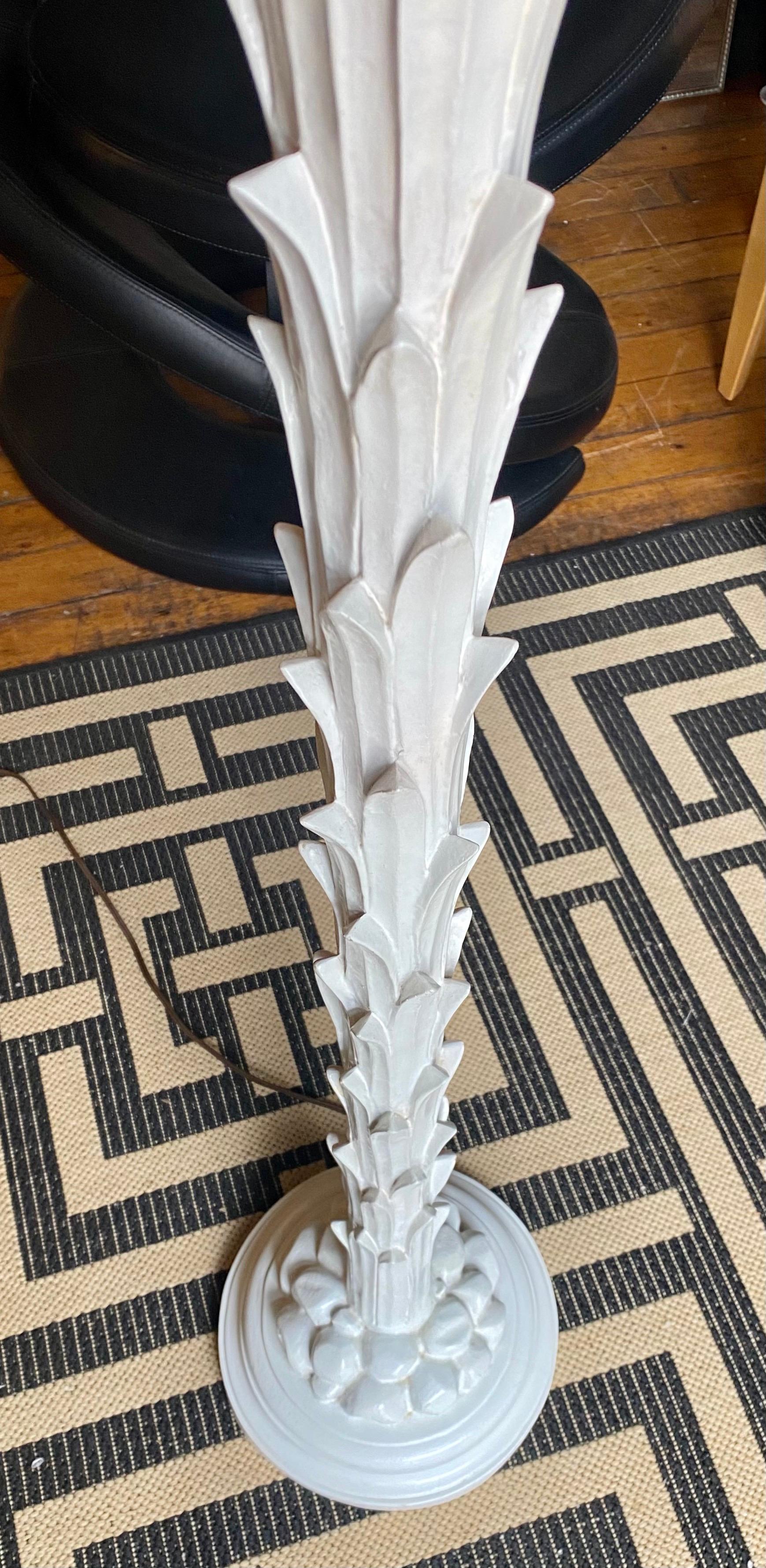 Hollywood Regency Serge Roche Style Plaster Palm Floor Lamp by Chapman, 1970s For Sale 1