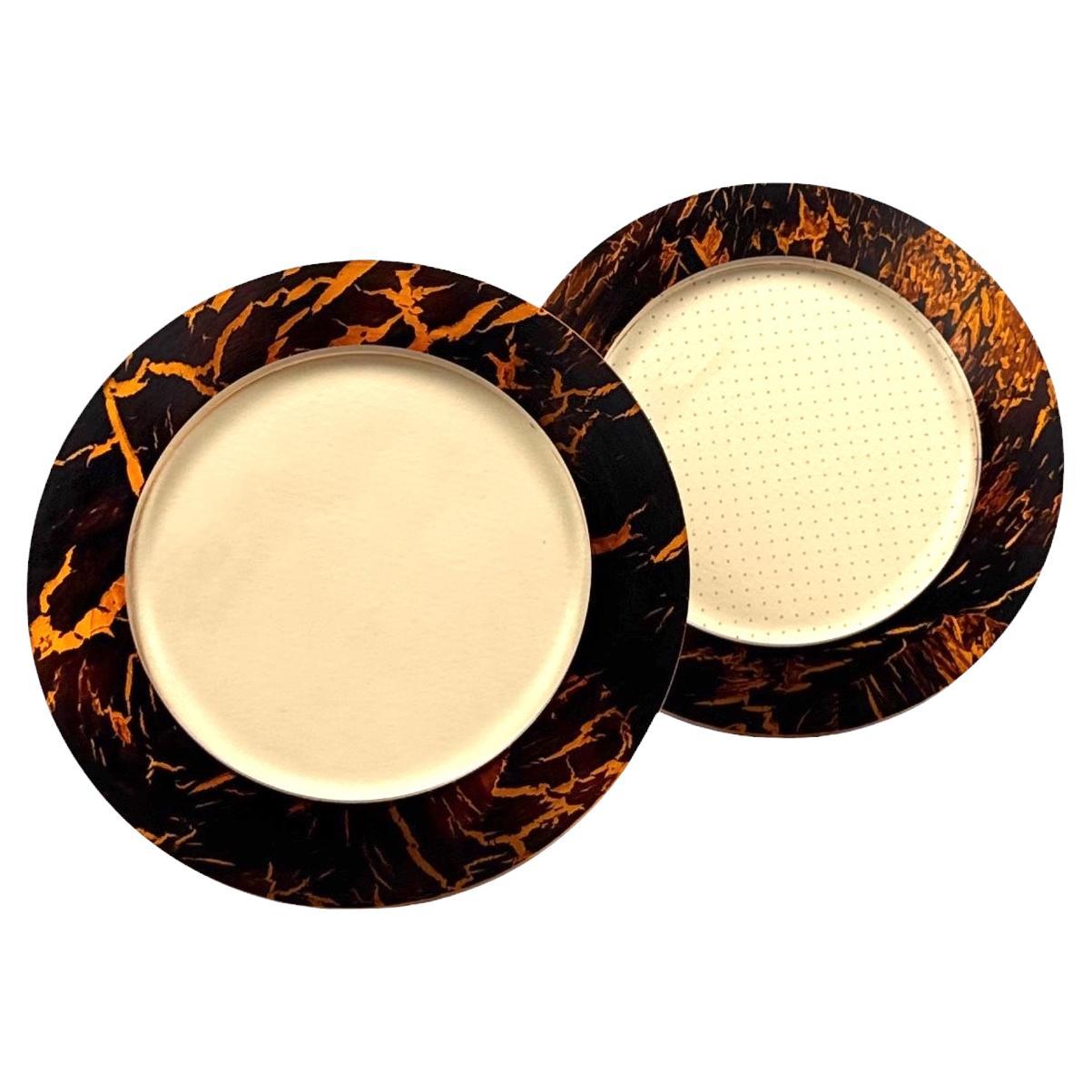 Hollywood regency set of 2 lucite photo frames, Italy 1970s