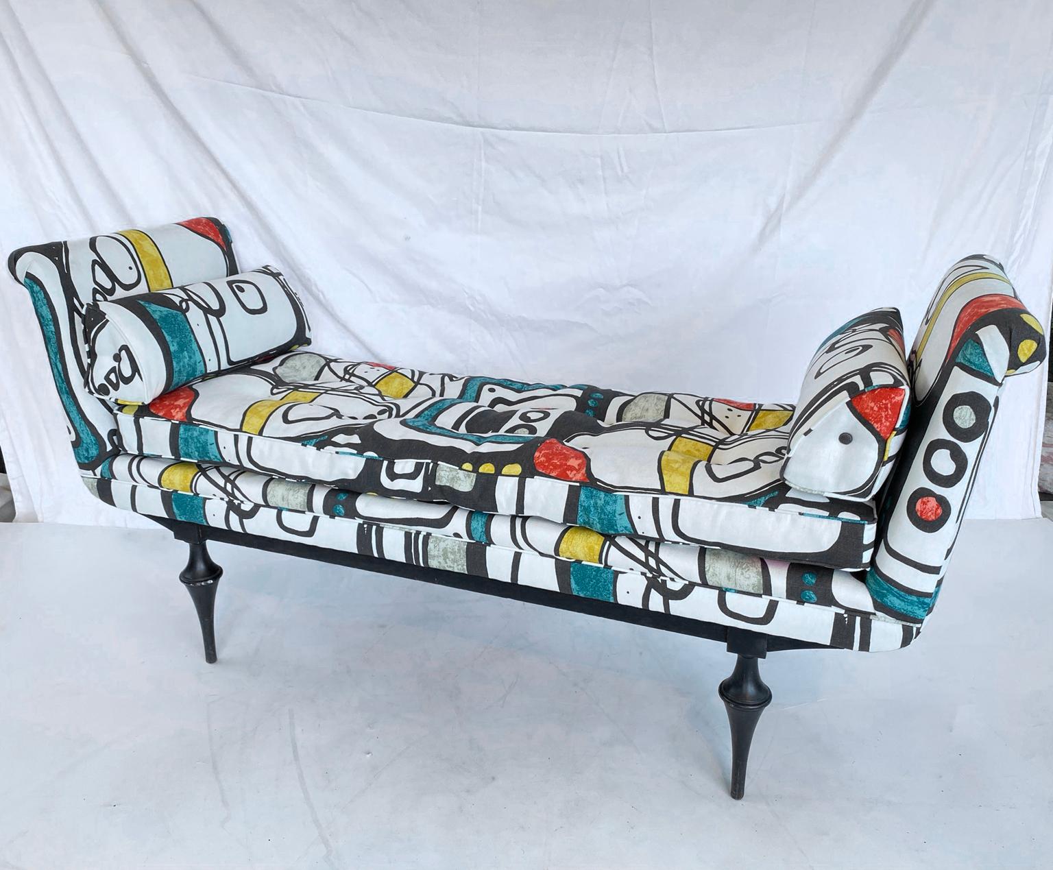 Lacquered Hollywood Regency Settee For Sale
