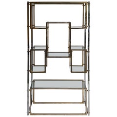Hollywood Regency Shelf or Etagere Brass