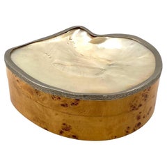 Hollywood regency shell and burl jewelry box, Italy 1970s