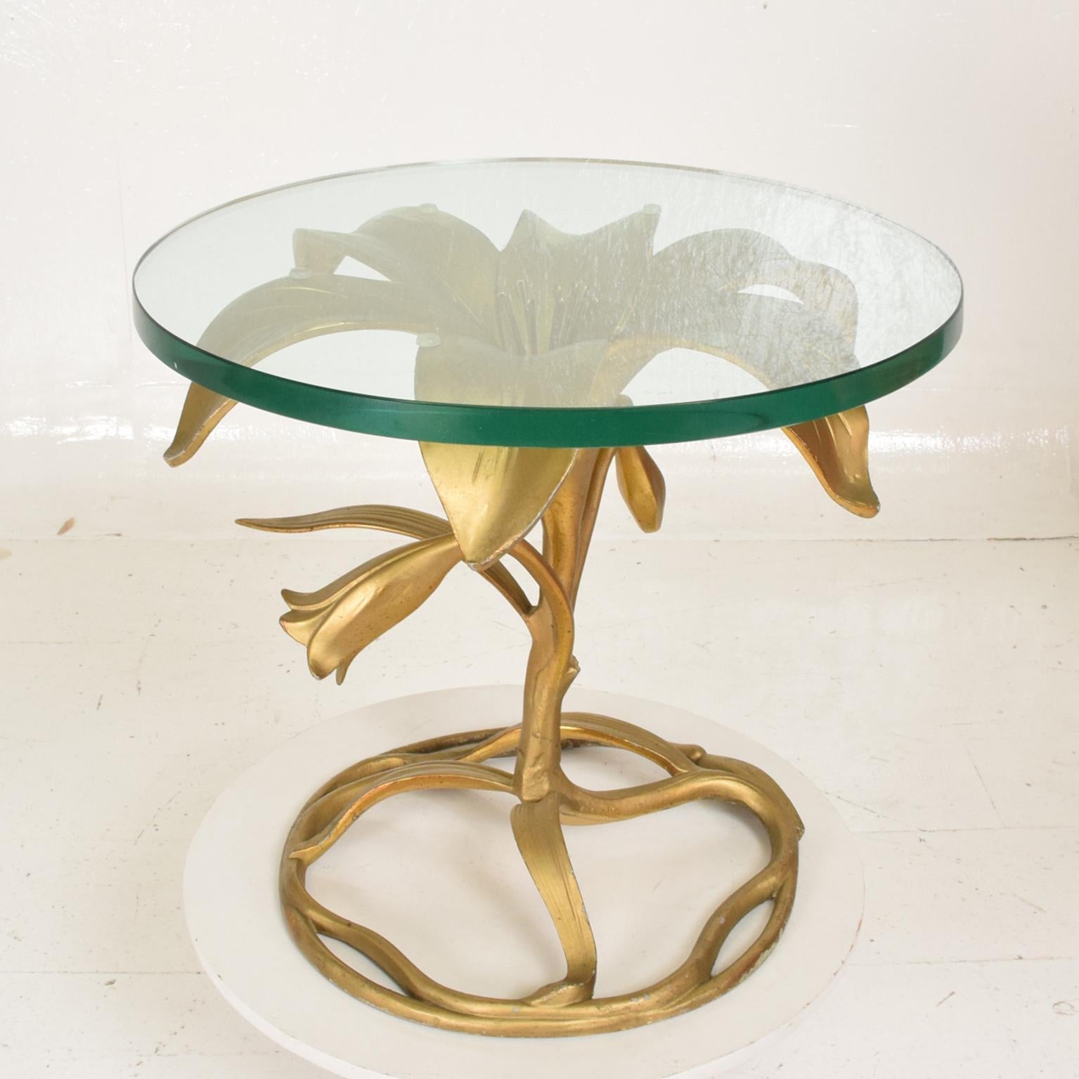 Hollywood Regency Side Aluminum Table by Arthur Court, Gilded Lily 1