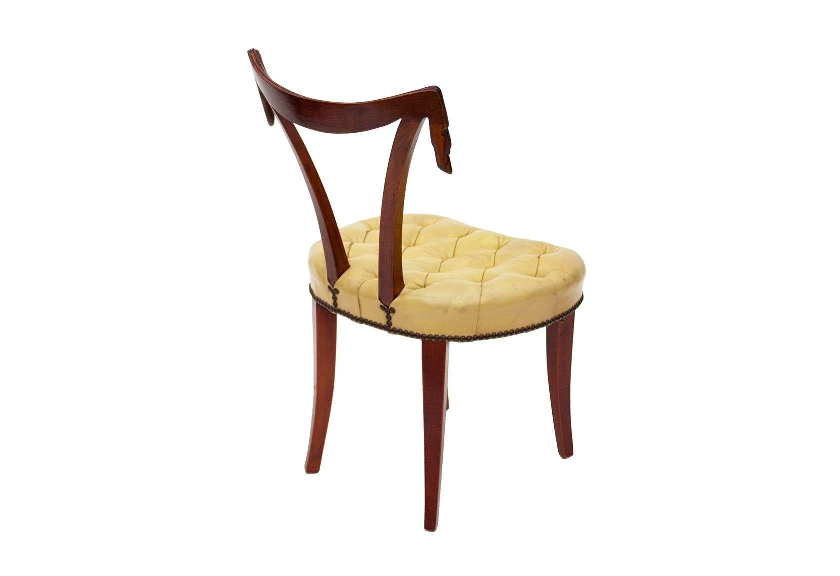 Hollywood Regency Side Chair with Swag Back by Grosfeld House 4