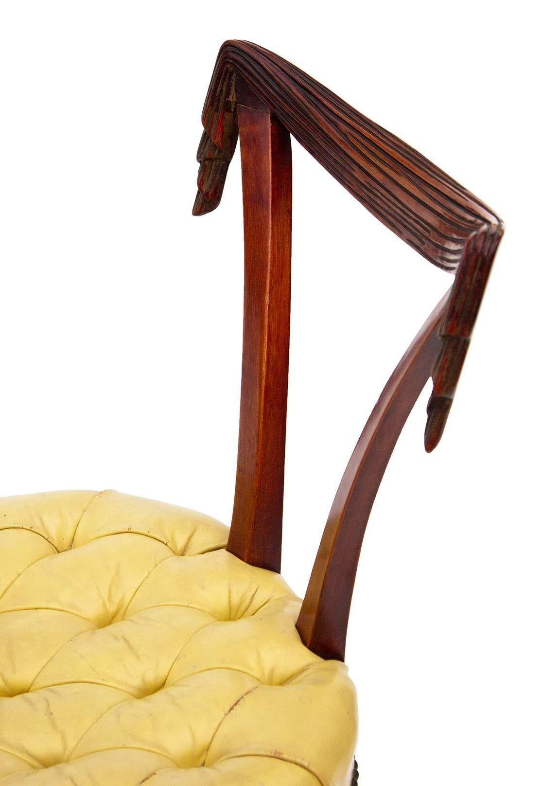 Mid-20th Century Hollywood Regency Side Chair with Swag Back by Grosfeld House For Sale