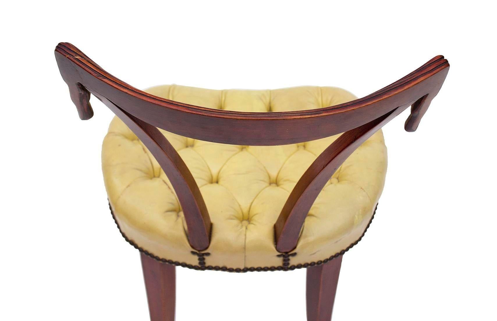 Hollywood Regency Side Chair with Swag Back by Grosfeld House 1