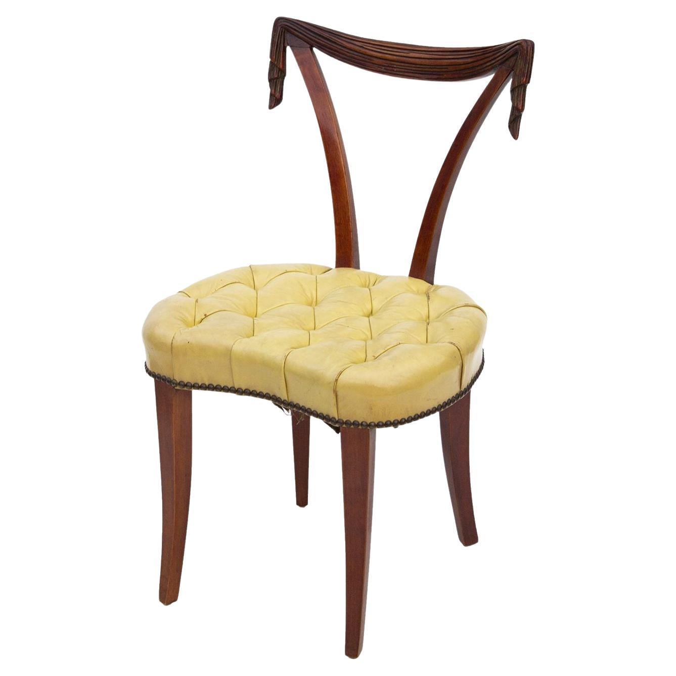 Hollywood Regency Side Chair with Swag Back by Grosfeld House