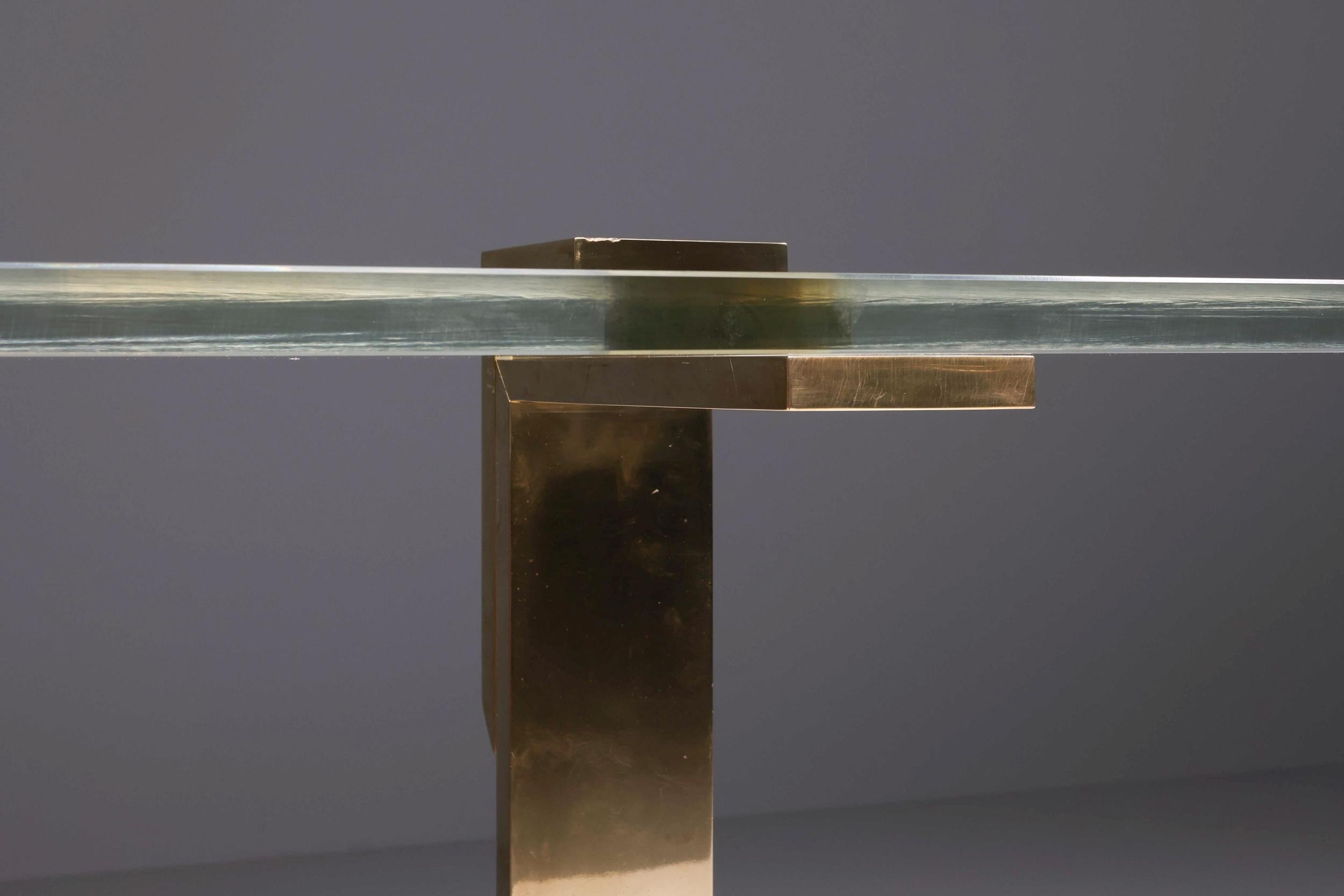 Late 20th Century Hollywood Regency Console Table in Brass in the Style of Maison Jansen, 1970s For Sale