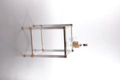 Hollywood Regency Side Table with Facet Cut Glass Plates, 1970 Italy