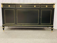 Hollywood Regency Sideboard/Cabinet, Maison Jansen, Ebony, Bronze Mounted, 1930s
