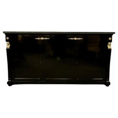 Retro Hollywood Regency Sideboard / Credenza / Cabinet, Bronze Mounted, Empire Style