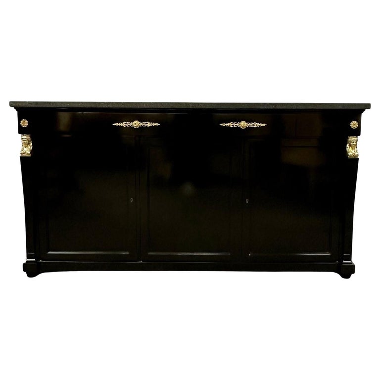 Hollywood Regency Sideboard / Credenza / Bronze Mounted