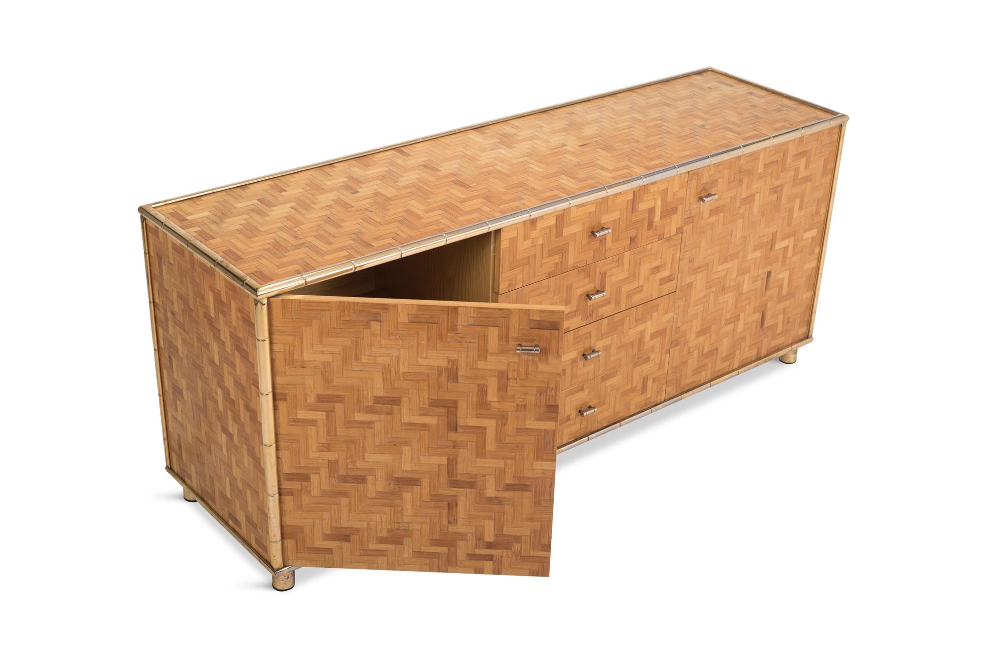 Hollywood Regency Sideboard in Rattan and Bamboo, 1970s 5