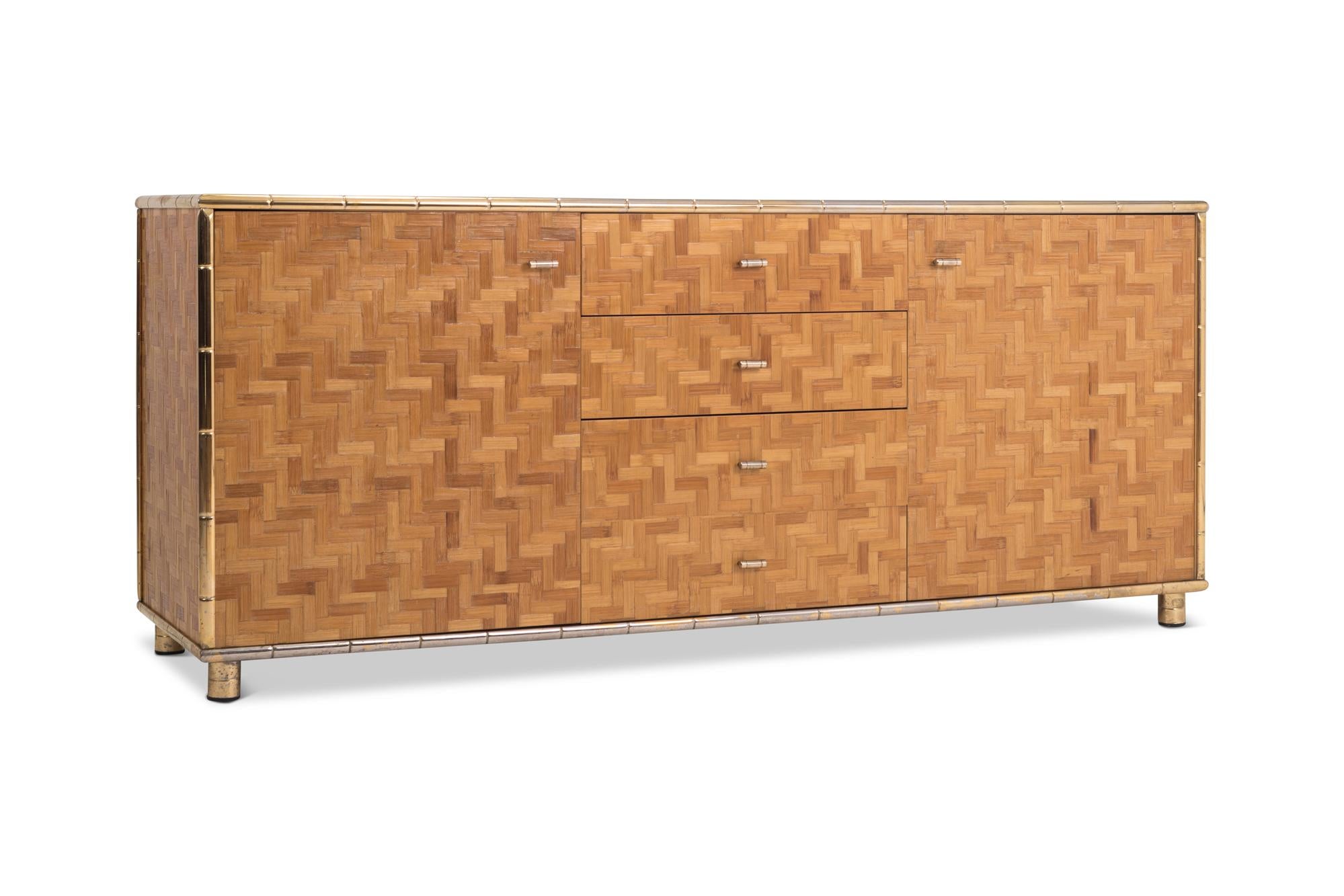 Hollywood Regency Sideboard in Rattan and Bamboo, 1970s 6