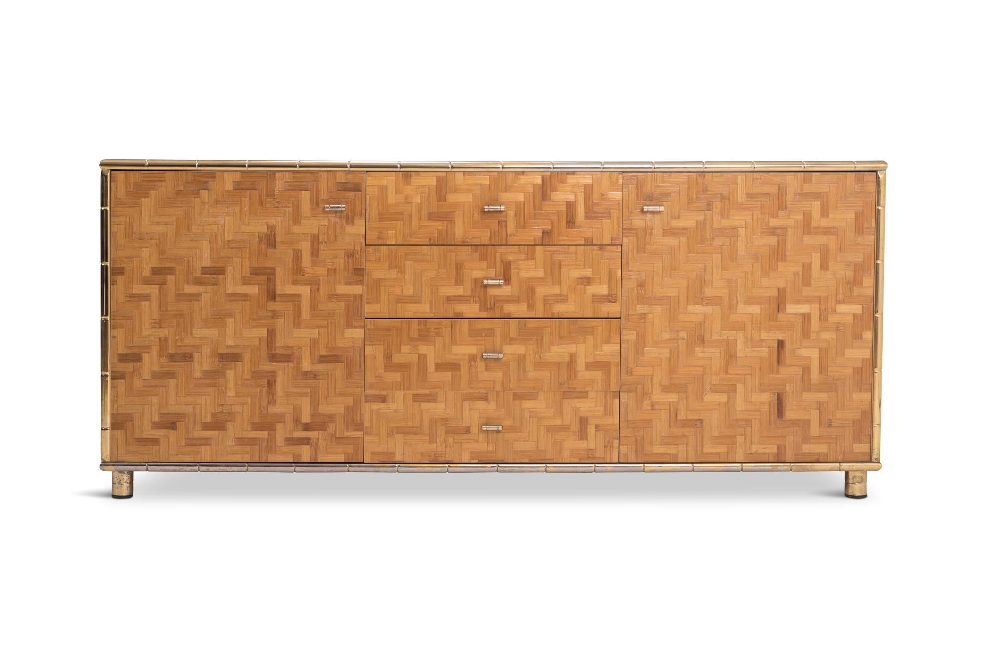 Hollywood Regency Sideboard in Rattan and Bamboo, 1970s 1
