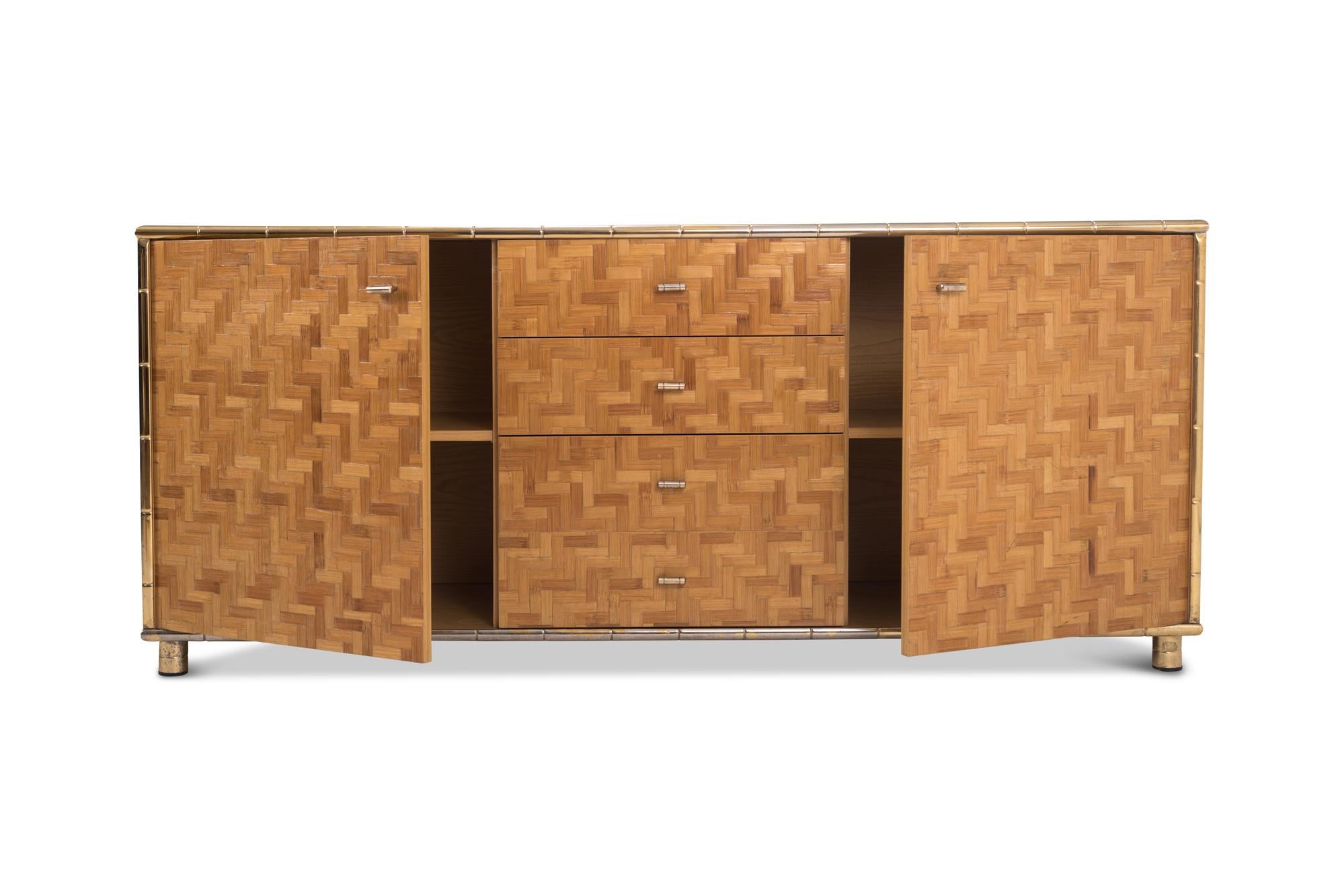 Hollywood Regency Sideboard in Rattan and Bamboo, 1970s 3