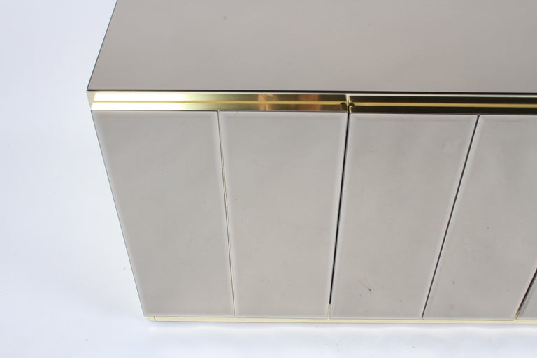Hollywood Regency Signed Ello Bronze Mirror and Brass Credenza / Sideboard For Sale 6
