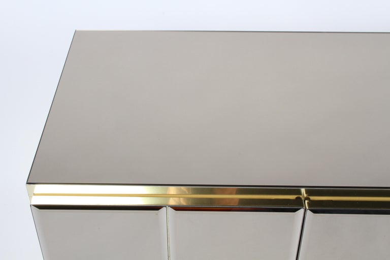 Hollywood Regency Signed Ello Bronze Mirror and Brass Credenza / Sideboard For Sale 7