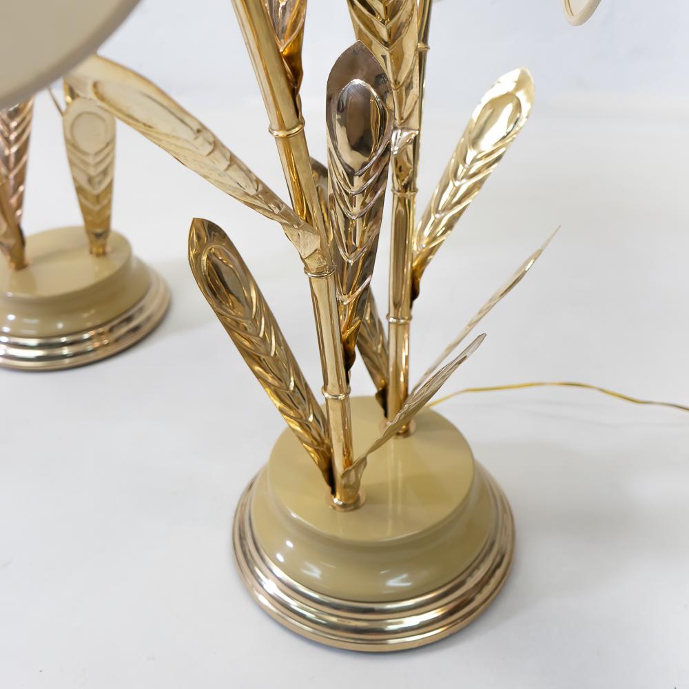 Hollywood Regency Silk and Brass Table Lamps by Antonio Pavia, 1970s In Good Condition For Sale In Renens, CH