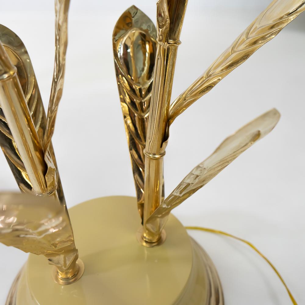 Late 20th Century Hollywood Regency Silk and Brass Table Lamps by Antonio Pavia, 1970s For Sale