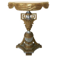 Tavolo consolle Hollywood Regency in legno dorato e argento, Italia, anni '60 circa