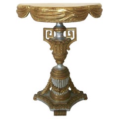 Hollywood Regency Silver & Gold Giltwood Console Table, Italy, circa 1960's