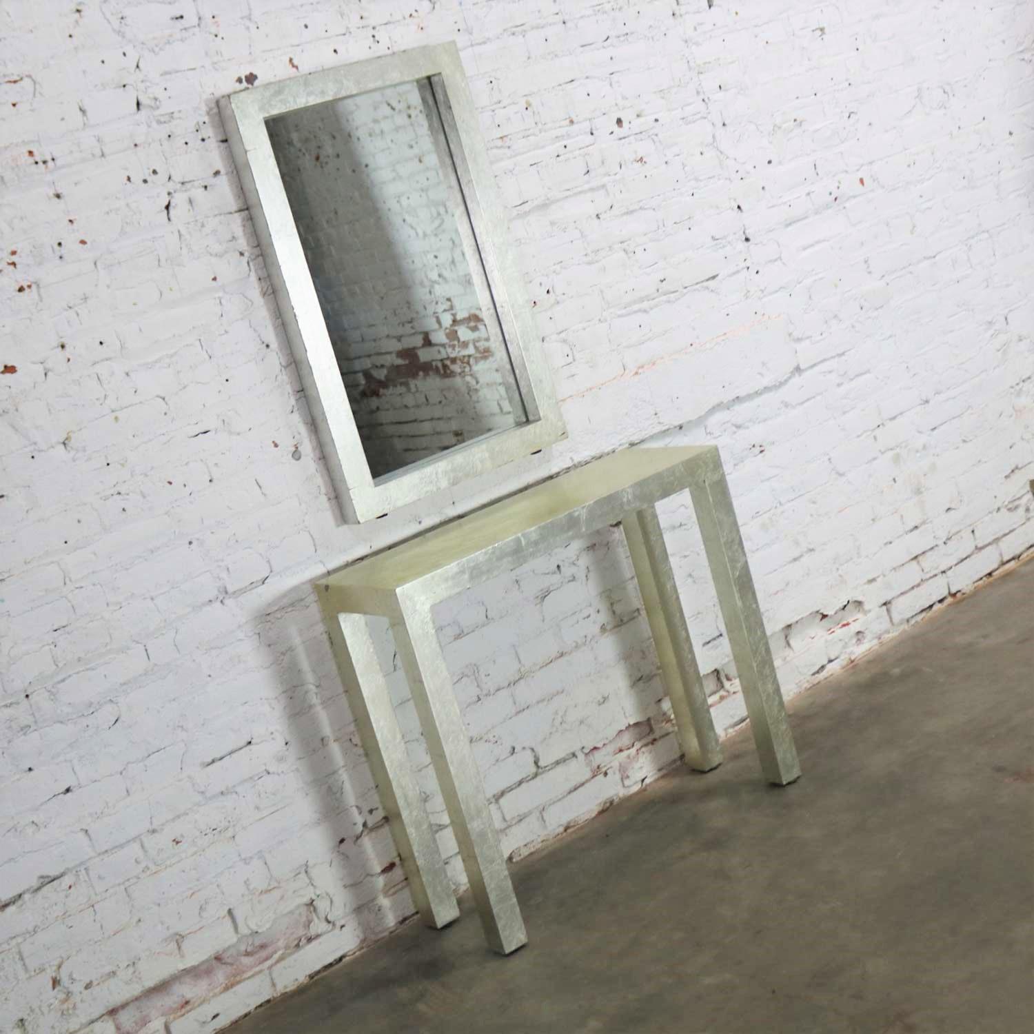 console table with mirror set