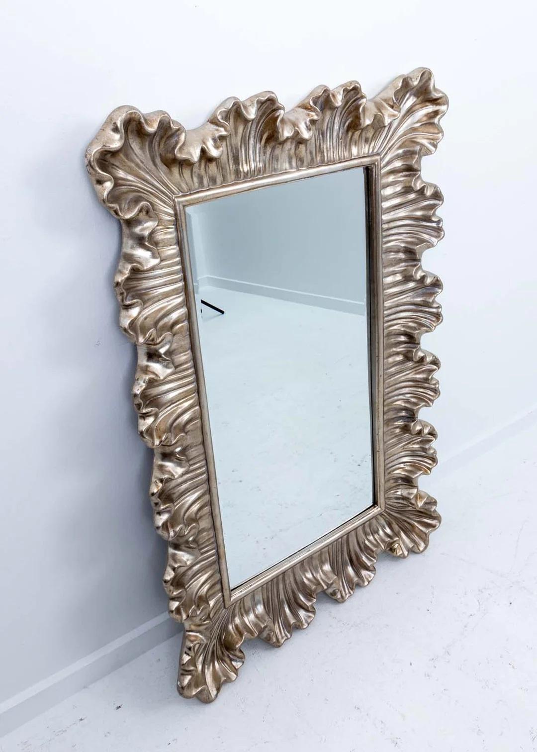 Hollywood Regency Silver Mirror 1
