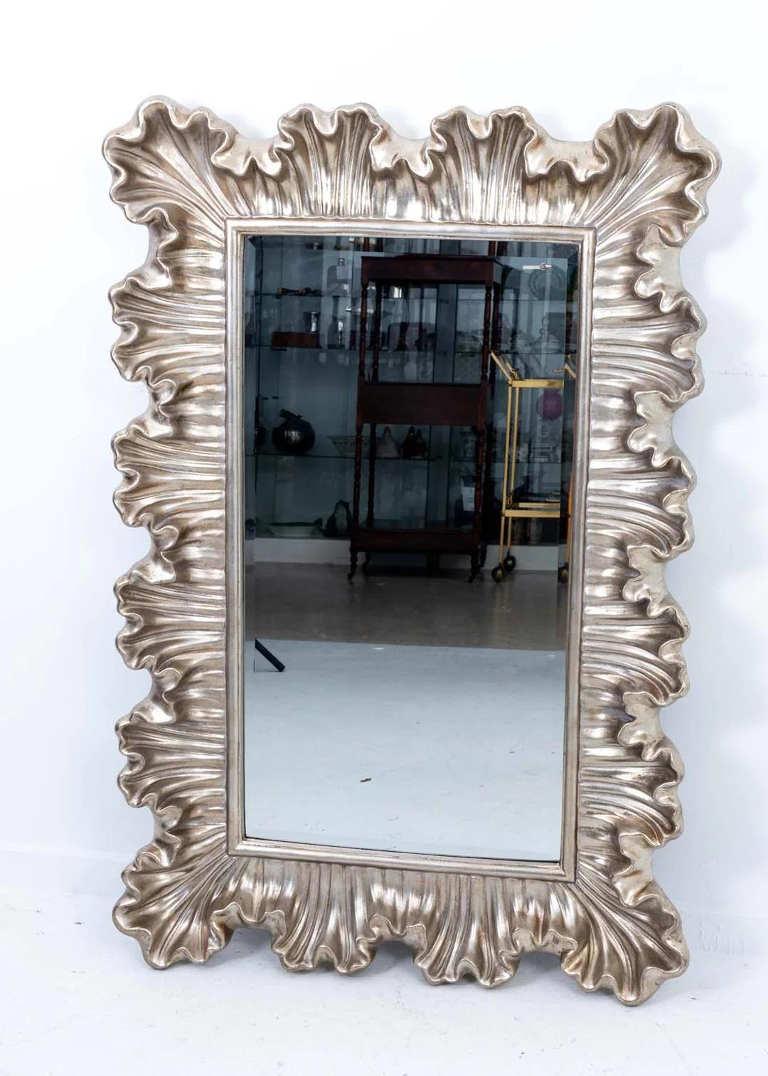 Hollywood Regency Silver Mirror 4
