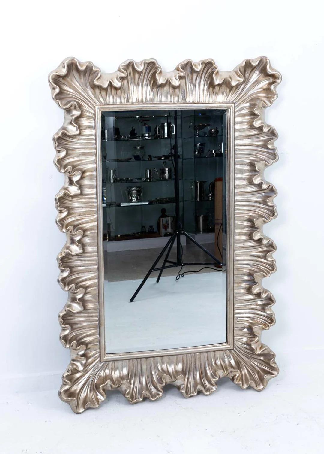 Hollywood Regency Silver Mirror 5