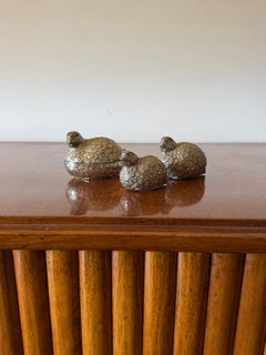 Hollywood Regency silver-plated quail-shaped salt and pepper shakers, Gucci Italy, 1970s