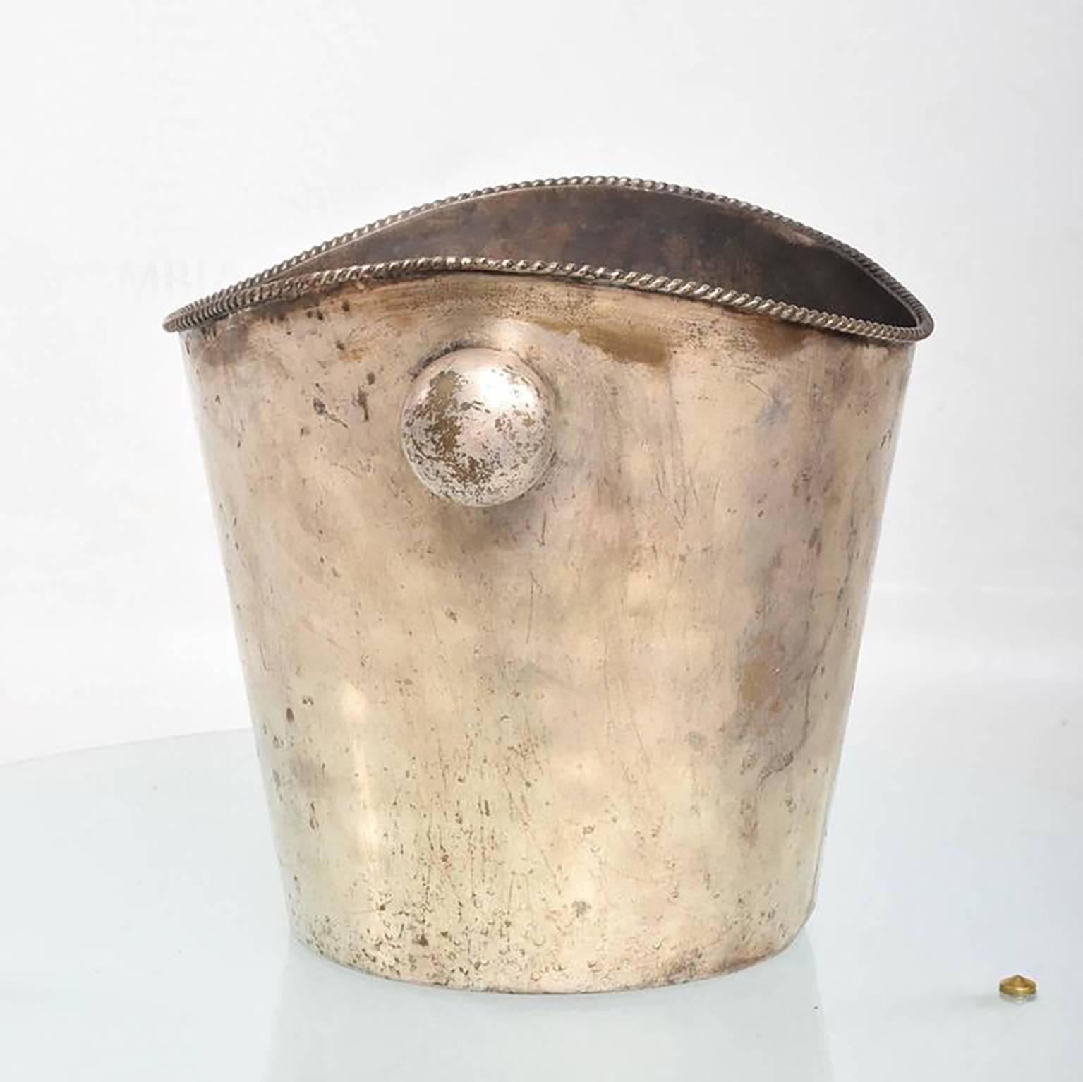Hollywood Regency Silver Plated Champagne or Waste Basket, German Modern 3