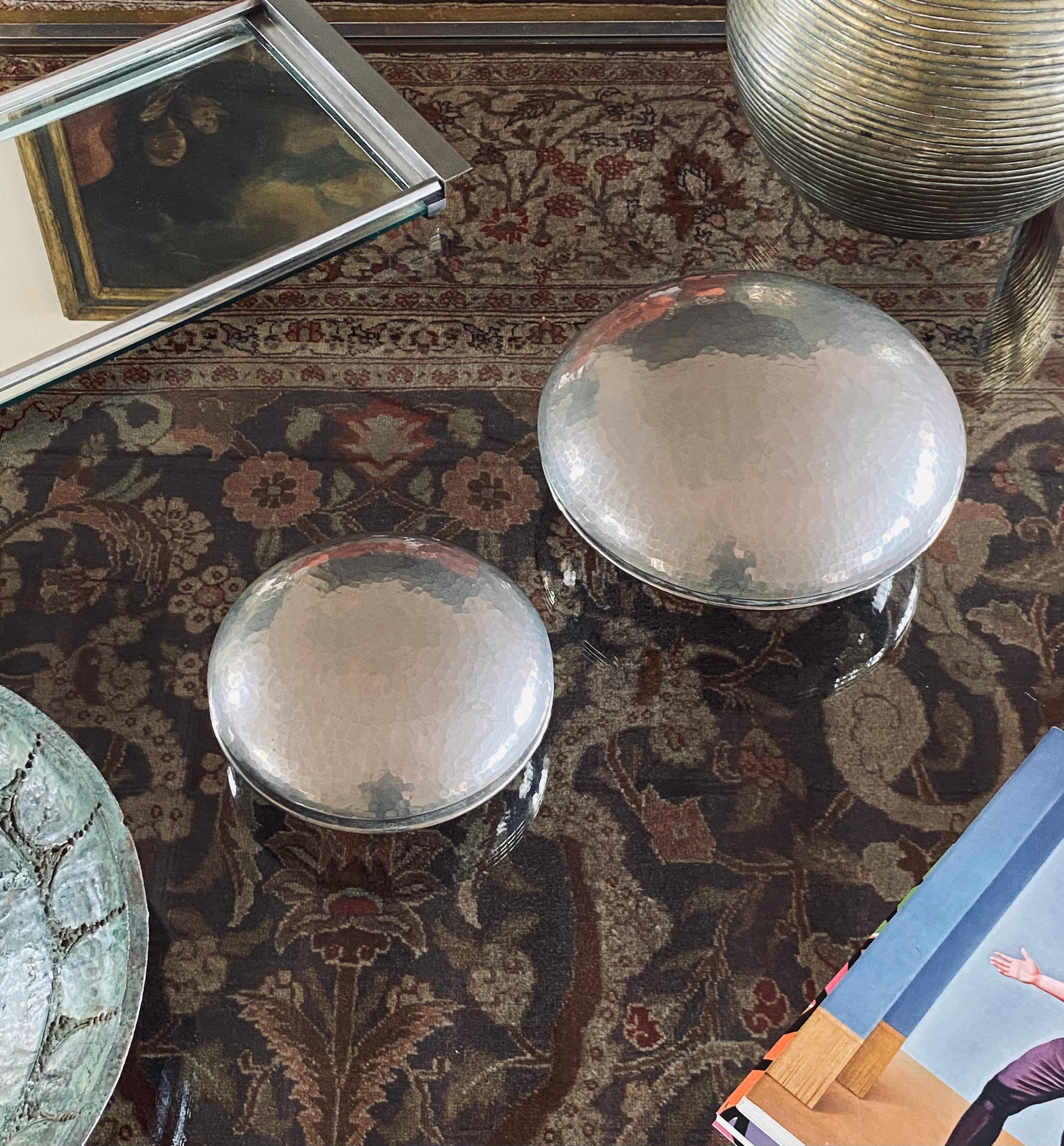 Hollywood regency silver-plated set of 2 vide poche, M. Marini, Laras Italy 1970 For Sale 2