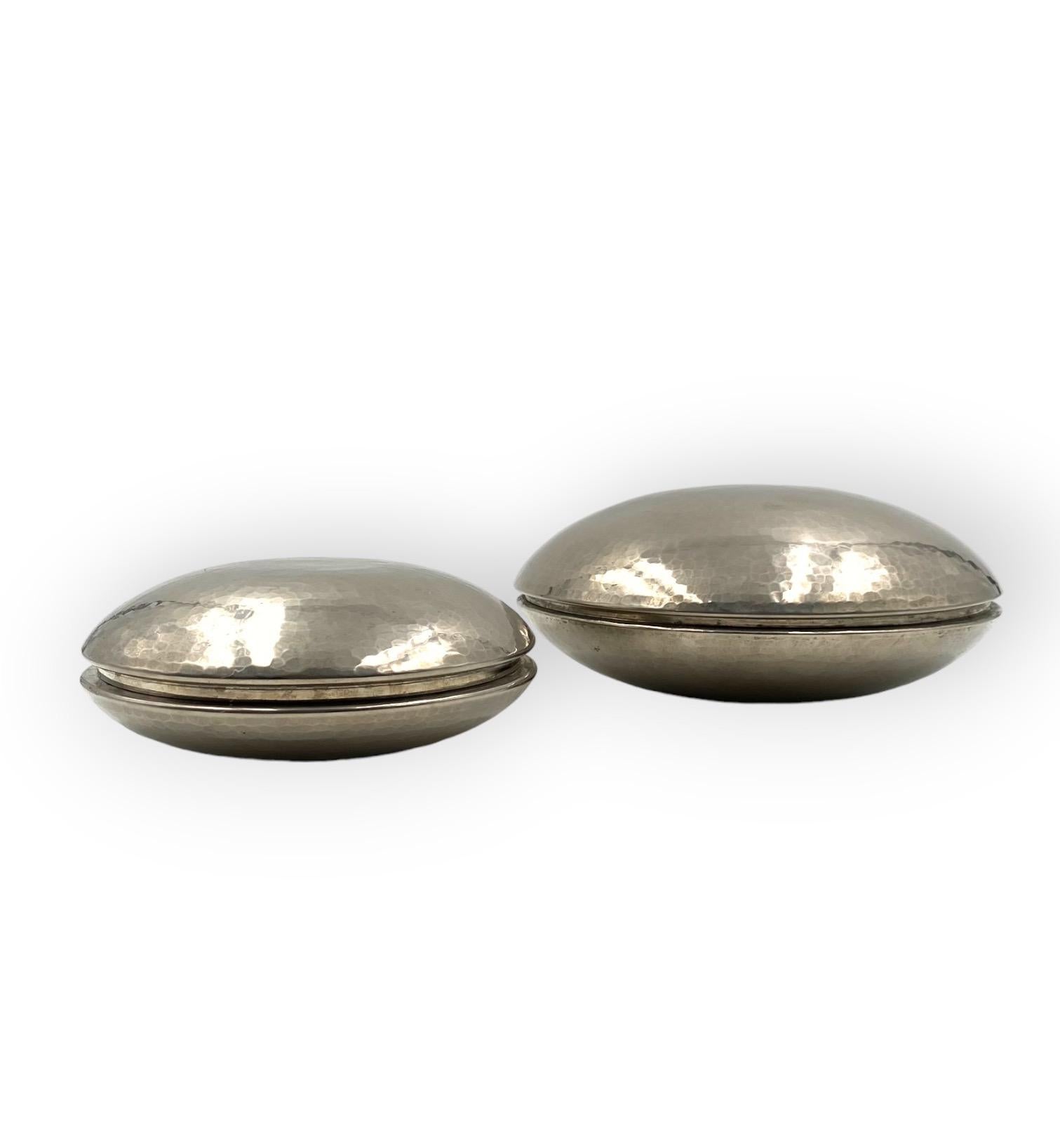 Hollywood regency silver-plated set of 2 vide poche, M. Marini, Laras Italy 1970 For Sale 7